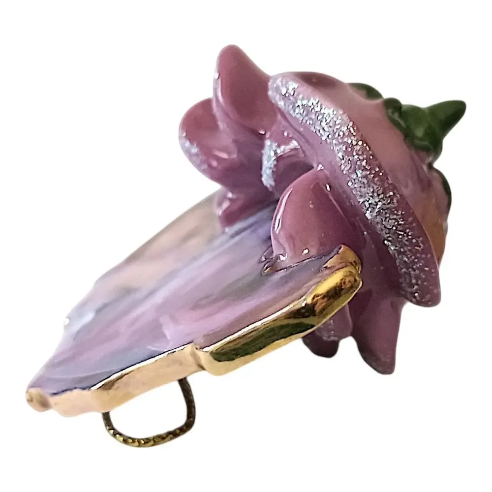 Lisa Jane Fairy Ornament Purple Porcelain Wings Of Wonder Twilight Enchantment